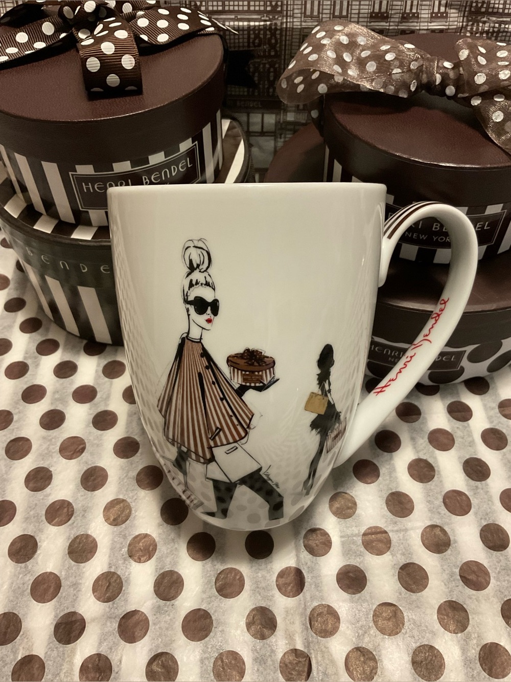 Henri Bendel Megan Hess Fashion Girl Coffee Mug - Fifth Avenue Collection - Picture 2 of 13